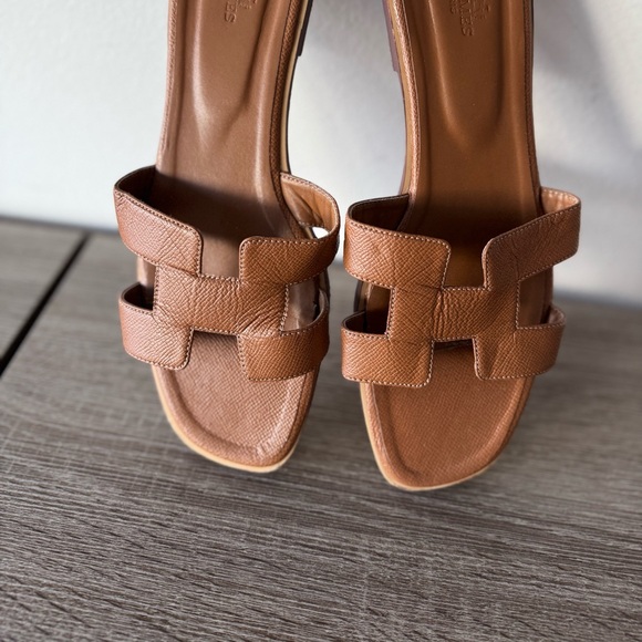 Brown Grain Flat Tan Sandals Comfy Beach Travel Classic - Picture 2 of 4